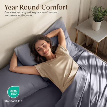 4-Piece Queen Bed Sheets – Microfiber, Includes Fitted, Flat & 2 Pillowcases