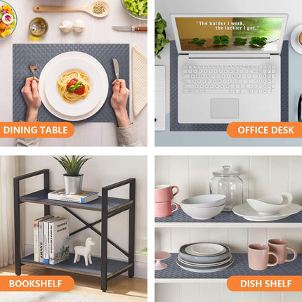 Gray Kitchen Shelf Liner – 11.8"x59", Waterproof & Oil-Proof, Non-Adhesive