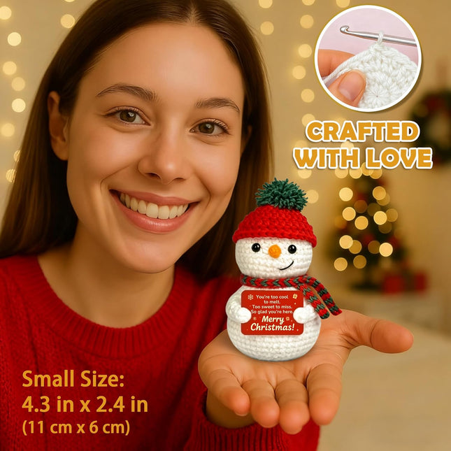 Christmas Crochet Snowman – Small Holiday Decor & Stocking Stuffer for Friends