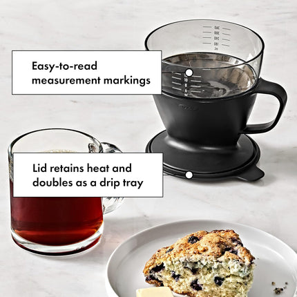 Matte Black Pour Over Coffee Brewer – Easy Brew, Water Tank Included