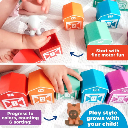 Peekaboo Farm Animal Toy Set Montessori Learning Counting Sorting Toddler