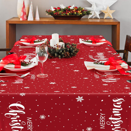 3-Pack Christmas Tablecloths – 54x108" Snowman Disposable Holiday Table Cover