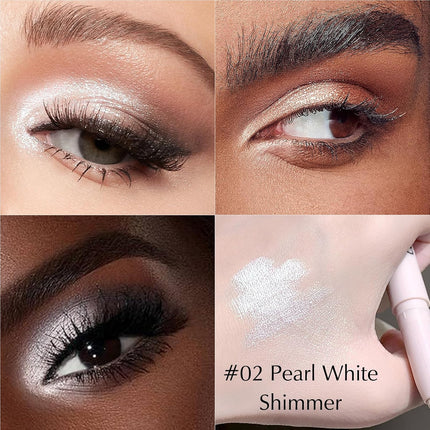 Pearl White Eyeshadow Stick, Shimmer Cream Eye Brightener, High Pigment, Glitter Makeup Pencil