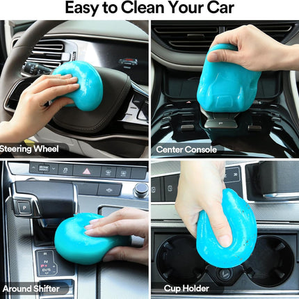 Car Cleaning Gel 2 Pack, Auto Detail Putty Slime, Interior Dust Cleaner Blue