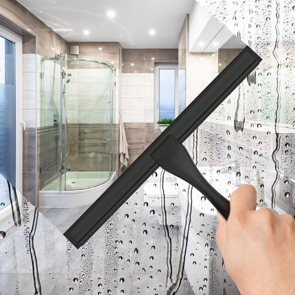 Black 10 Inch Shower Glass Squeegee for Windows Car and Bathroom Use