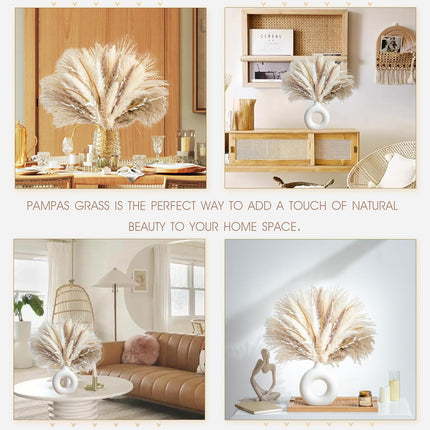 70PCS Natural Dried Pampas Grass Bouquet for Boho Home Decor & Wedding Arrangements