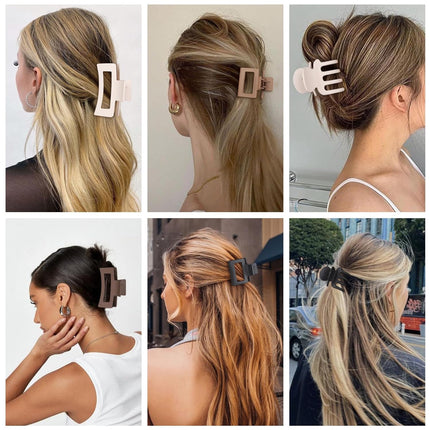 12PCS Hair Claw Clips for Women Small Medium Large Strong Hold Brown Set
