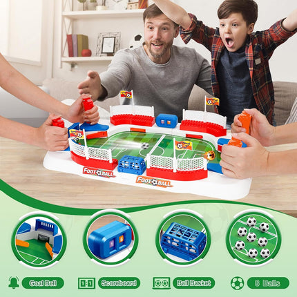 Mini Foosball Table Soccer Game for Kids & Adults with Dual Flipper Controls