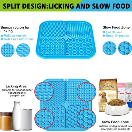 2-Pack Dog Lick Pads – Large Slow Feeder Mat with Suction Cups for Treats & Food