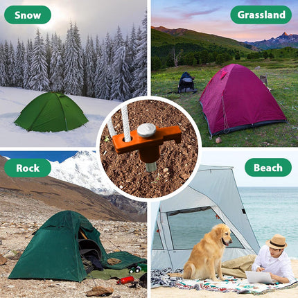 10 Pack Galvanized Tent Stakes Heavy Duty Ground Pegs with 10FT Ropes