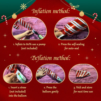 36-Pcs Christmas Foil Balloon Set – Santa, Snowman & Candy Cane Party Decor