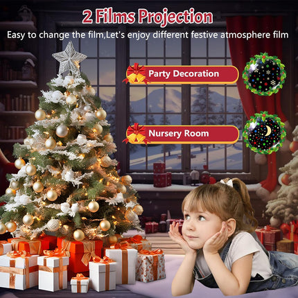 Christmas Snowflake Projector Night Light – Indoor Star Projector for Kids’ Room Decor