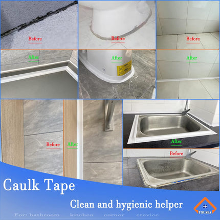 Professional Waterproof Sealing Tape – Toilet, Tub, Wall Edge, White