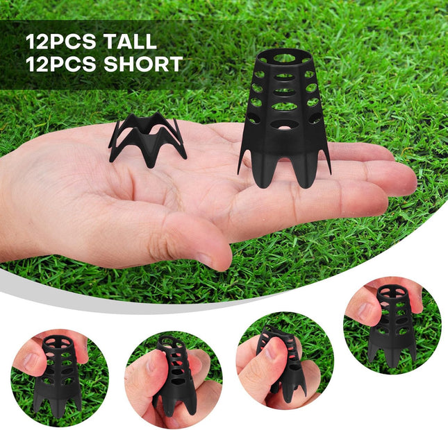24Pcs Golf Simulator Tees – 12 Tall & 12 Small for Indoor/Outdoor Training