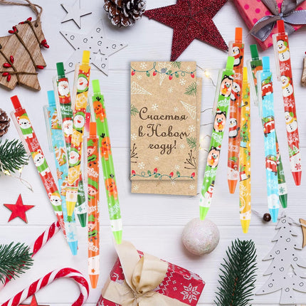 36PCS Christmas Ballpoint Pens – Retractable Gel Ink Cartoon Pens for Kids & Party