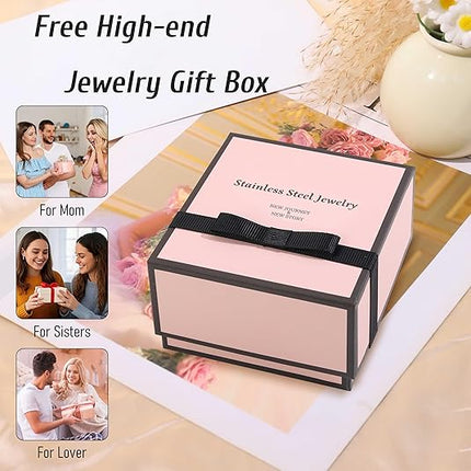 Gold Cuff Stack Bracelet Set for Women – 18K Gold Plated CZ Tennis & Love Bangle