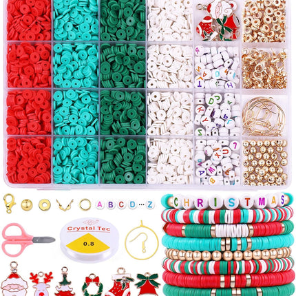 3500 PCS Christmas Clay Beads Kit – DIY Jewelry, Bracelets & Charms