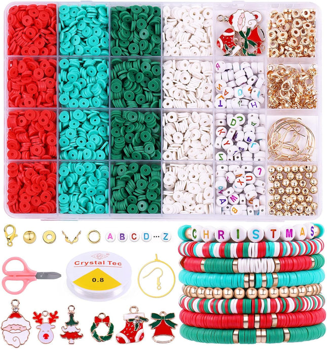 3500 PCS Christmas Clay Beads Kit – DIY Jewelry, Bracelets & Charms