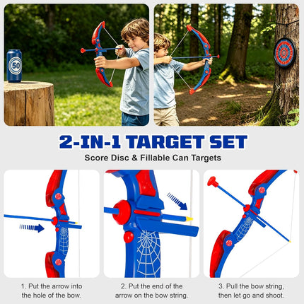 Bow and Arrow Shooting Game Set with LED Light for Boys Girls Ages 5+