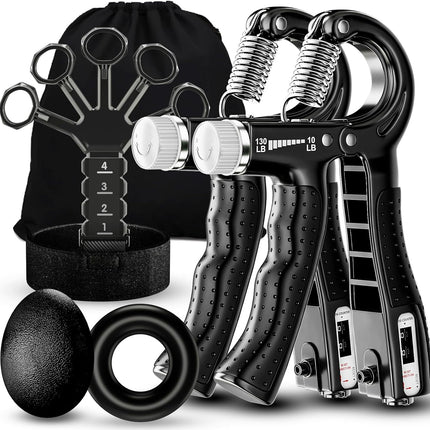 Grip Strength Trainer 5-Pack – Hand & Finger Exerciser with Carry Bag