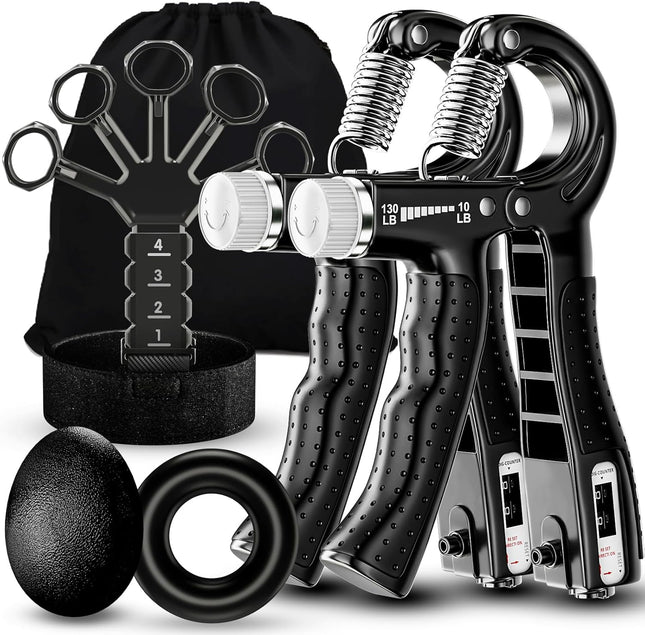 Grip Strength Trainer 5-Pack – Hand & Finger Exerciser with Carry Bag