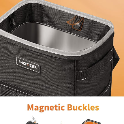 Car Trash Can with Lid – 100% Leak-Proof, Waterproof, 2 Gallons, Black Organizer