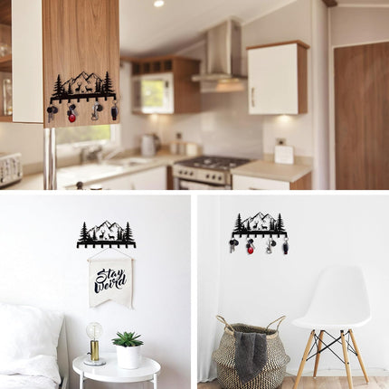 8 Metal Deer Hooks for Wall – Christmas Key Rack & Mountain Forest Wall Decor