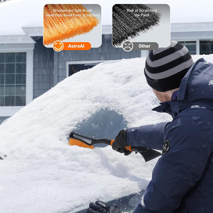 27" Snow Brush & Ice Scraper – Detachable with Foam Grip for Cars, Trucks, SUVs