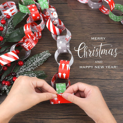 300PCS Merry Christmas Paper Chains, Festive Craft Paper Links for Holiday Decor