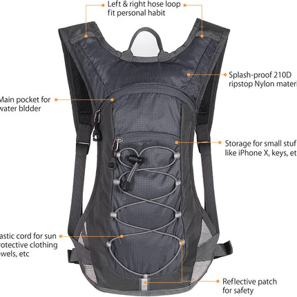 Hydration Pack with 70 oz Water Bladder for Running, Camping & Biking