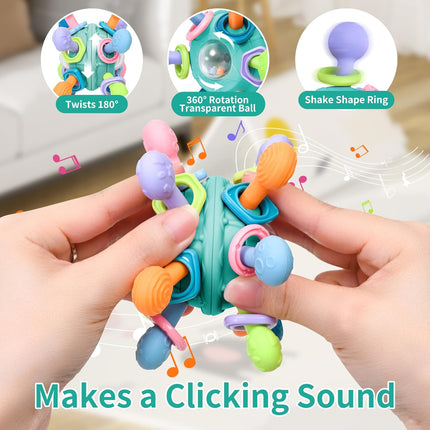 Baby Montessori Teething Toys – BPA-Free Sensory Rattle for 0-18 Months, Gifts