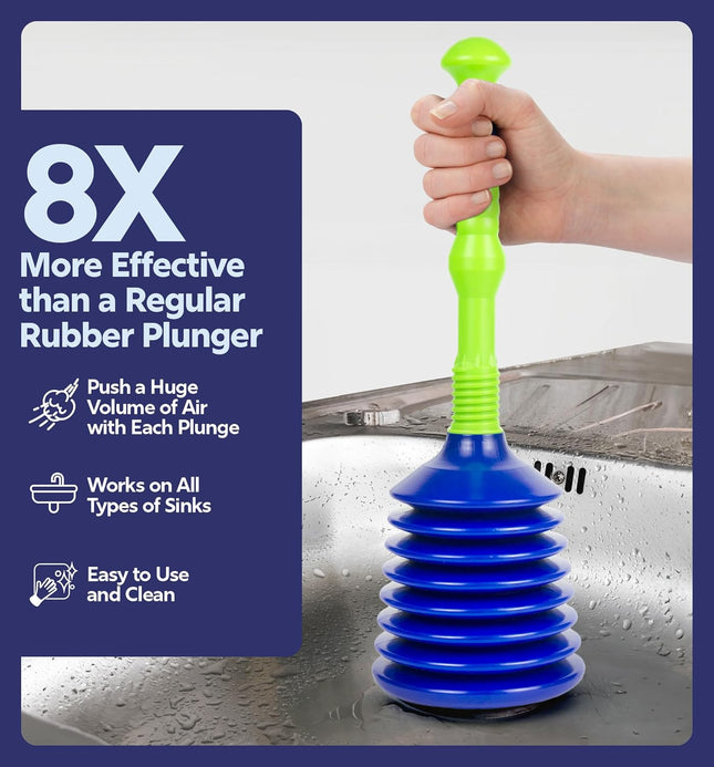 Small Sink Plunger – Powerful Clog Remover for Kitchen, Bathroom, Tub