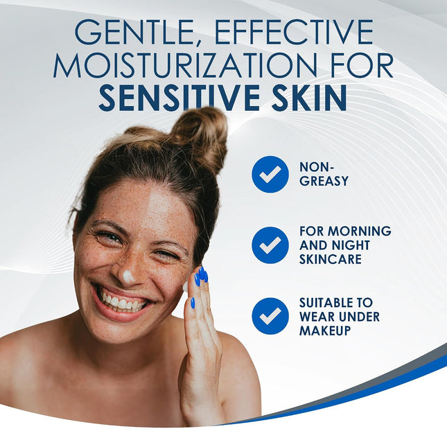 Daily Facial Moisturizer with 5 Ceramides & Hyaluronic Acid, 3 Fl Oz, Sensitive Skin