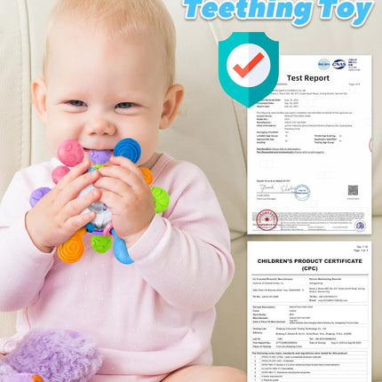 Baby Teething Toys – Montessori Sensory & Tummy Time Toys for 0–12 Months