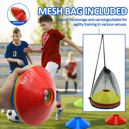 Sports Training Cones, Disc Markers with Bag for Soccer Basketball Games
