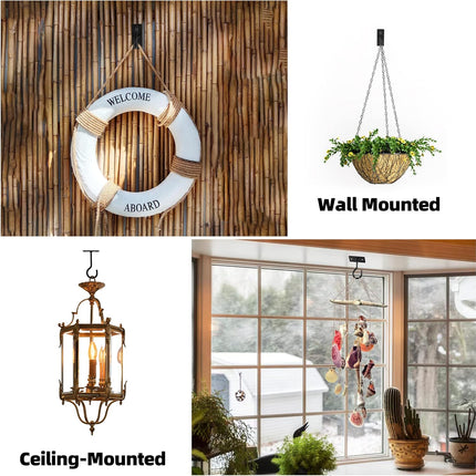 2 Pack 6" Metal Plant Wall Hooks, Heavy Duty Hanging Brackets for Baskets