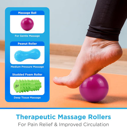 3 in 1 Hot Cold Massage Roller Set for Foot Back Pain Trigger Therapy