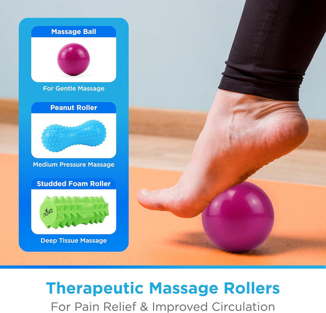 3 in 1 Hot Cold Massage Roller Set for Foot Back Pain Trigger Therapy