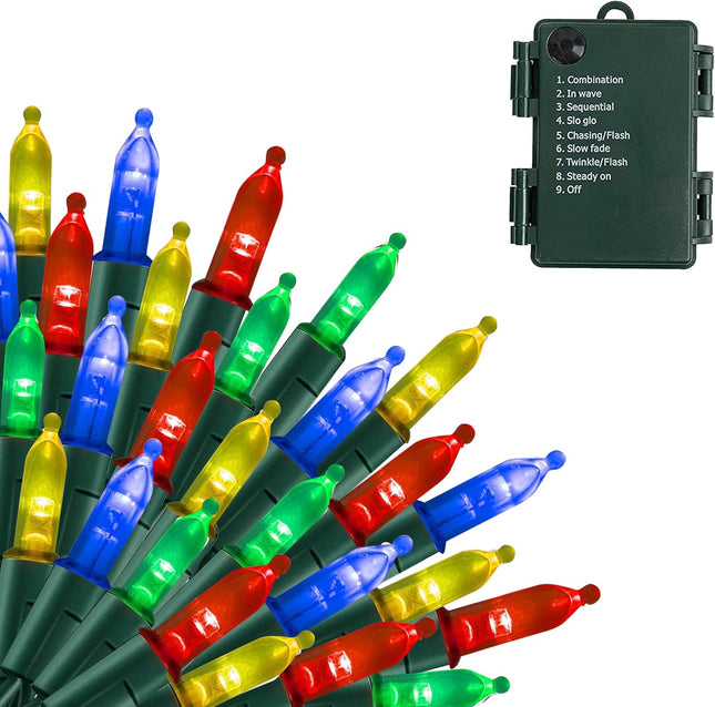 50 LED 16FT Battery Christmas Mini String Lights | 8 Modes Outdoor Decor