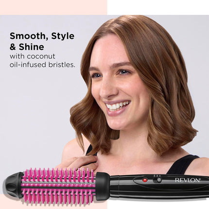 Silicone Bristle Heated Hair Styling Brush 1 Inch Barrel for Volume