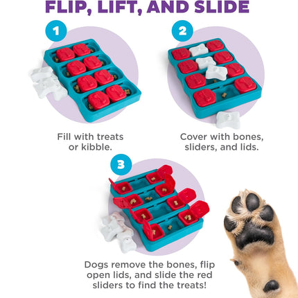 Nina Ottosson Dog Brick – Level 2 Interactive Treat Puzzle Toy