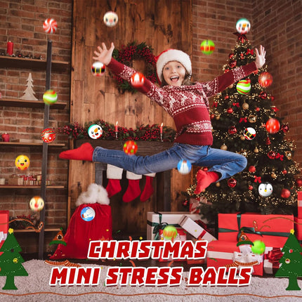 40-Piece Christmas Stress Balls – 16 Styles of Mini Foam Squeeze Balls for Fun Relief