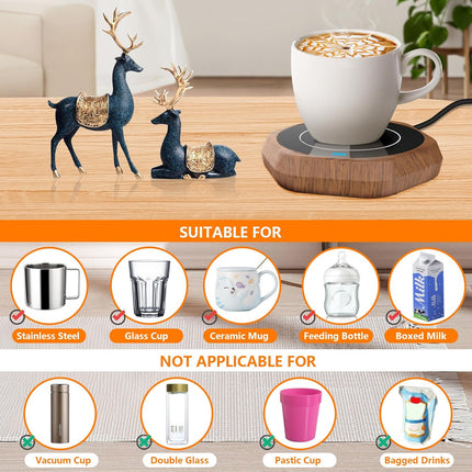 Smart Cup Warmer with Thermostat Coaster for Hot Beverages – Desk & Home