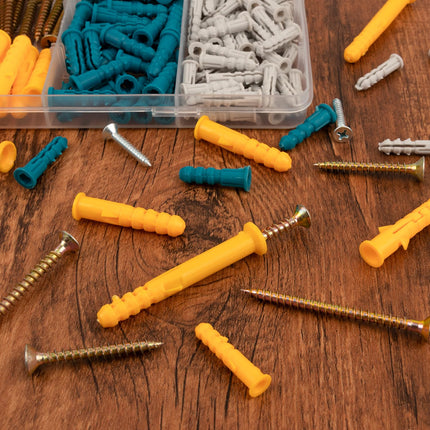 270-Piece Drywall Anchors & Screws Kit, 5 Sizes for Wall Hanging