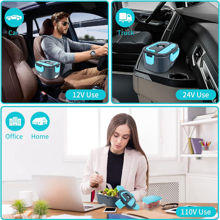 Electric Lunch Box Food Warmer 12V/24V/110V with 1.5L SS Container
