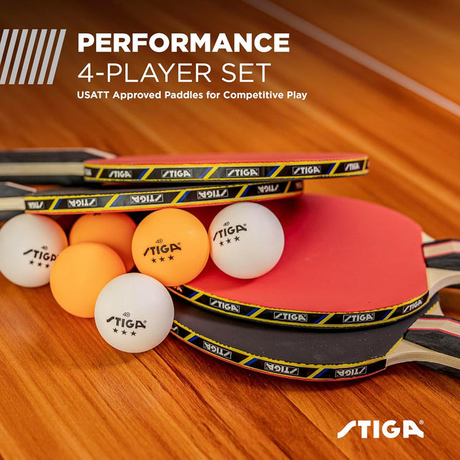 Table Tennis Set 2/4 Player Rackets 3 Star Balls 5 Ply Blade USATT Approved