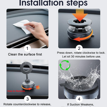 2026 Car Phone Mount – 360° Magnetic Suction Holder for iPhone & Android