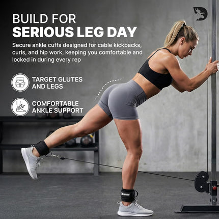 Fitness Ankle Strap for Cable Machine – Padded Cuff for Leg & Glute Workouts