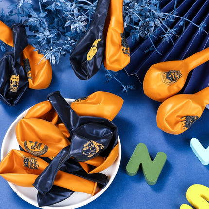 40 Pcs Ramadan Mubarak Balloons: Blue & Gold Eid Mubarak Party Decorations