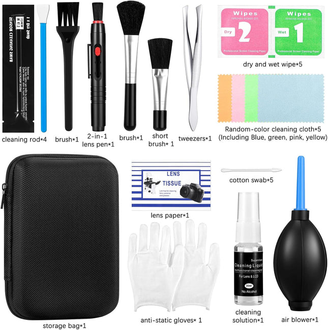 Complete DSLR Camera Cleaning Kit for Lens Sensor and Photography Gear